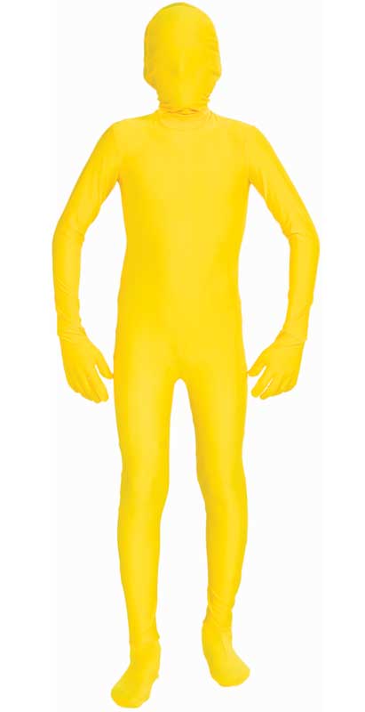 Teenage Boy's Yellow Lycra Suit Costume Front View