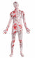 Teen Boy's Blood Splatter Skin Suit Costume Front View