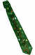 Deluxe Green Satin Christmas Neck Tie with Festive Patterns