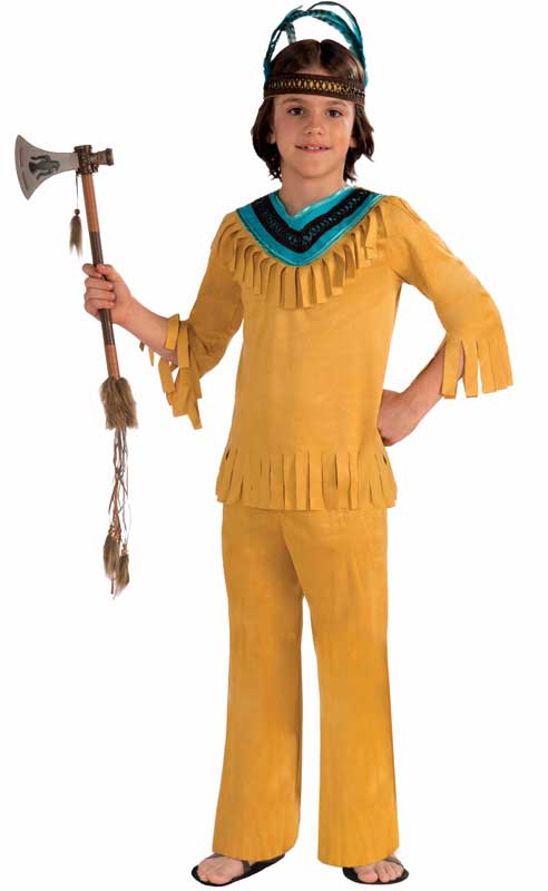 Boy's Native American Indian Warrior Costume Front View