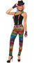 Zebra Print Rainbow Leggings Women's 80's Costume Accessories Main Image