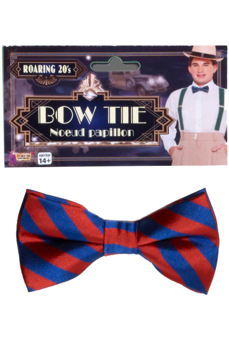 Red and Blue Men's Gatsby 1920s Bow Tie Costume accessory main image