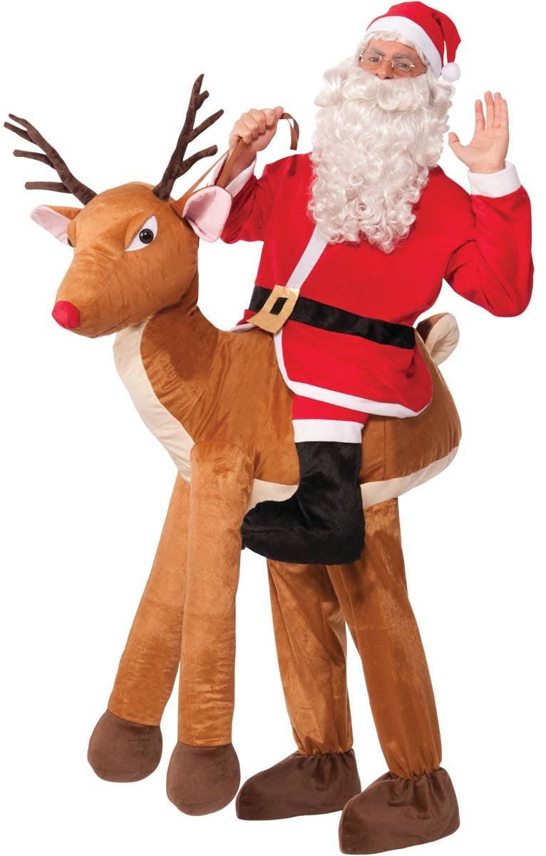 Funny Adult's Christmas Reindeer Novelty Ride On Costume
