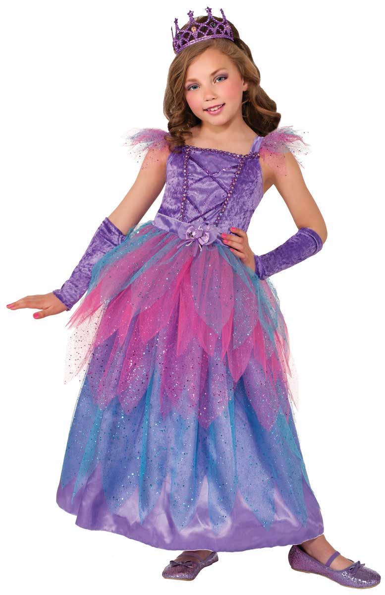 Purple Fairy Princess Girl's Fancy Dress Costume Front View