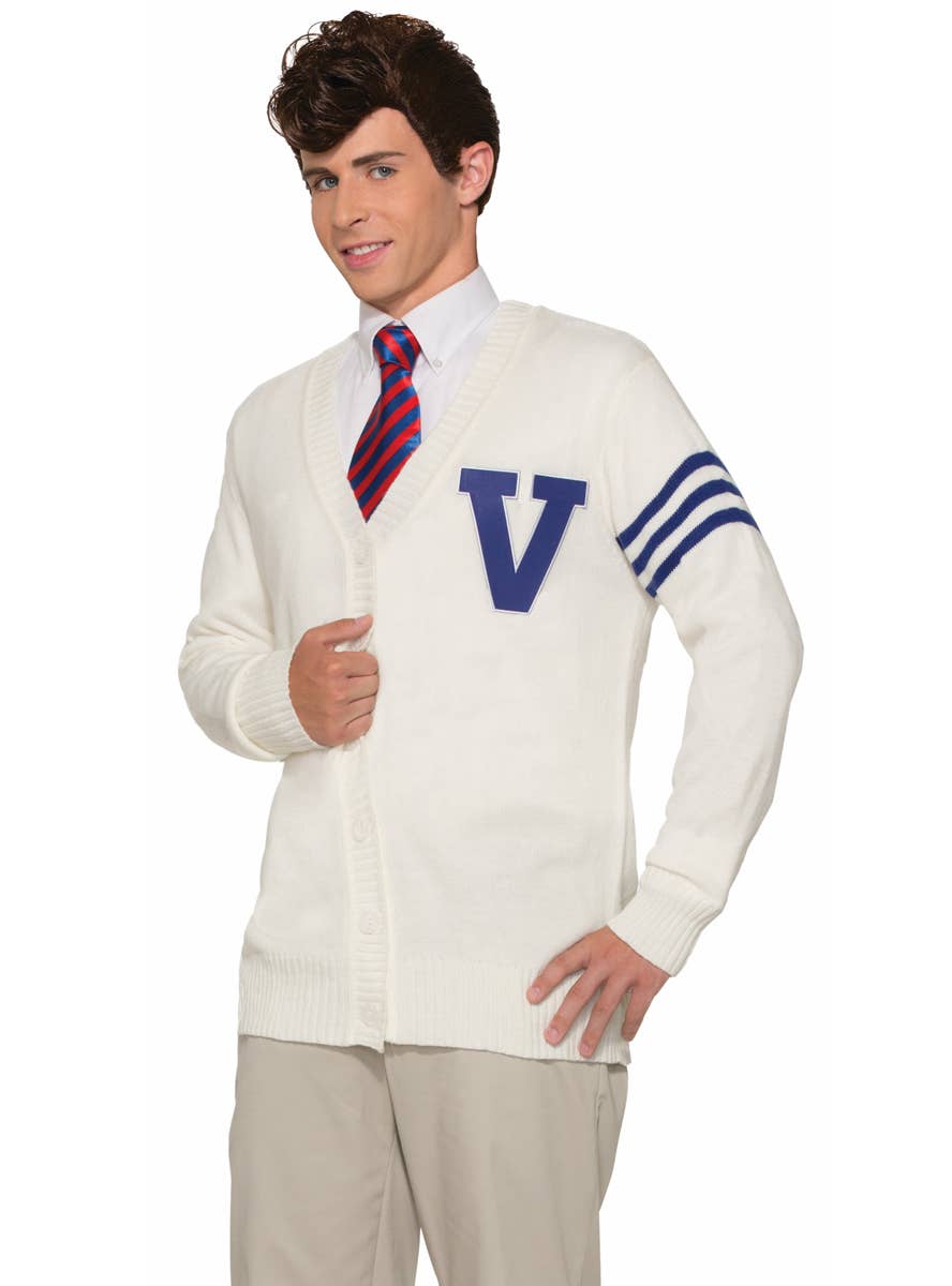 Mens White Varsity Letterman Jacket
