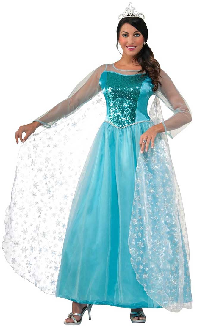 Womens Elsa Disney Princess Costume Dress 
