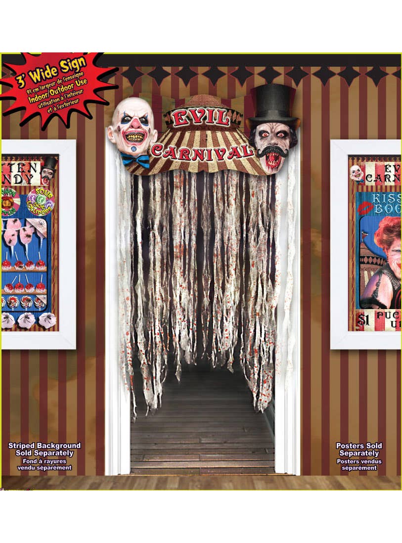 Hanging Evil Carnival Door Curtain Halloween Decoration - Main Image