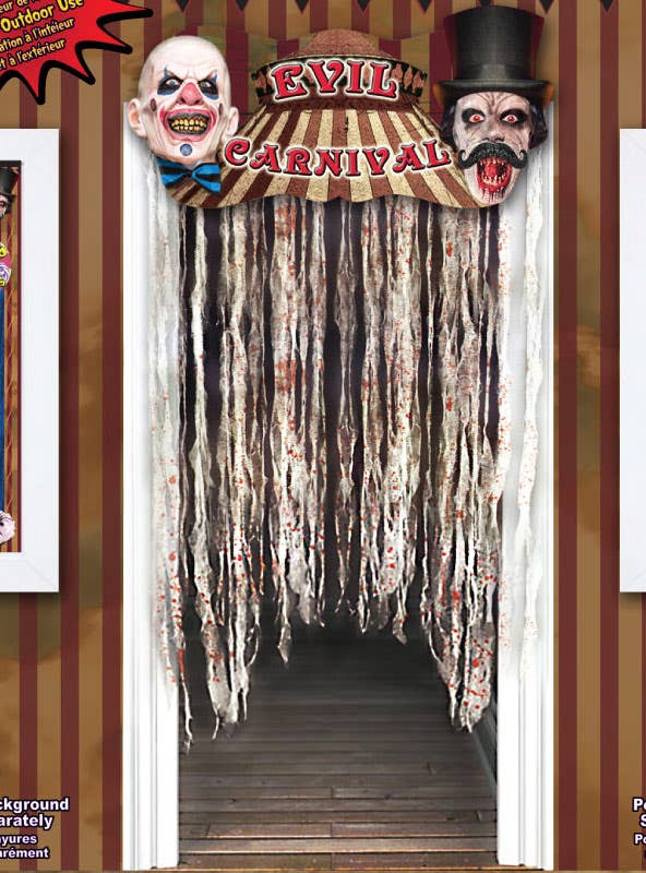 Hanging Evil Carnival Door Curtain Halloween Decoration - Close Image