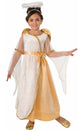 White and Gold Girl's Angel Fancy Dress Costume Front View