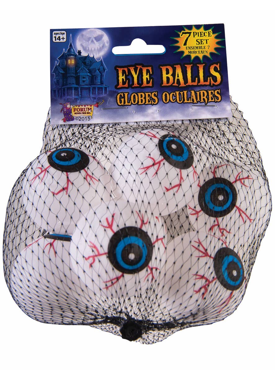 Pack of 7 Plastic Eyeballs Costume Props