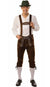Men's Brown Lederhosen Oktoberfest Fancy Dress Costume Main Image