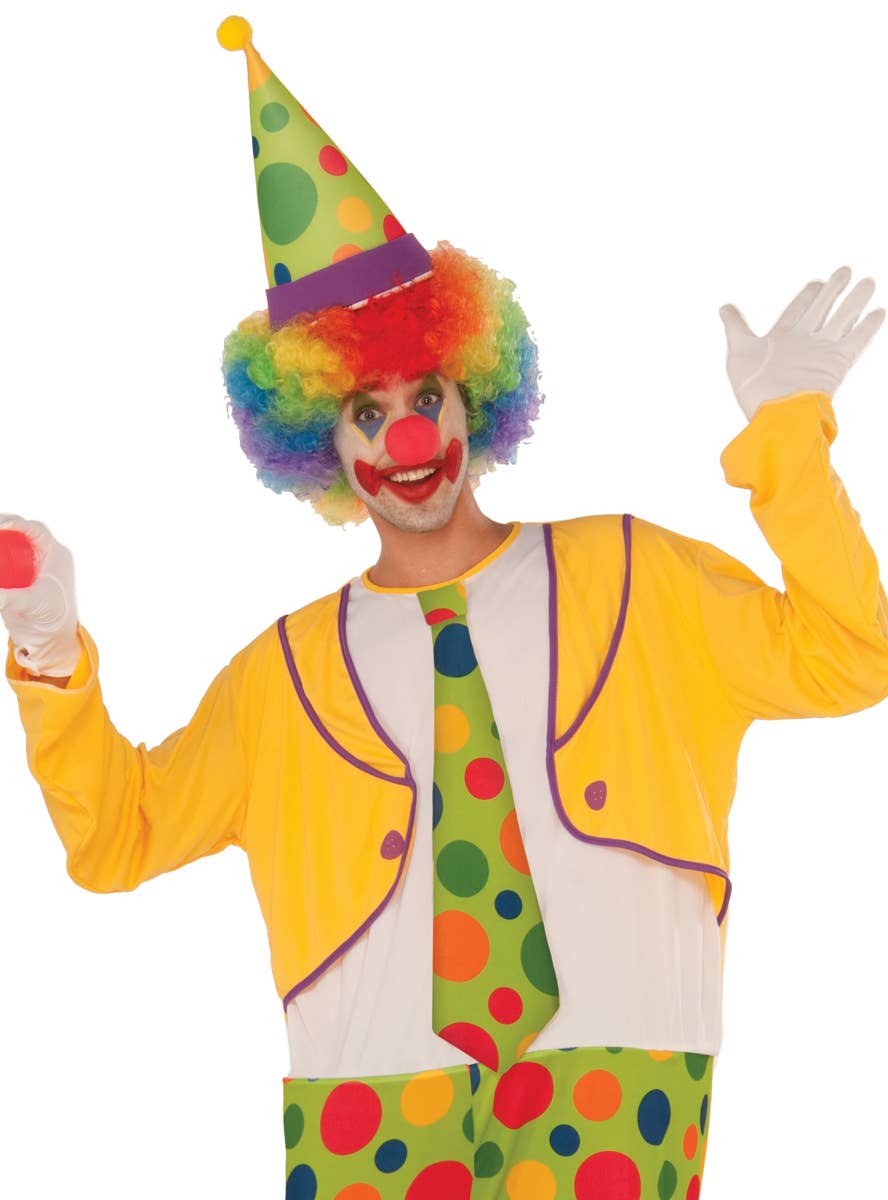 Men's Colourful Spotty Clown Costume Image 2