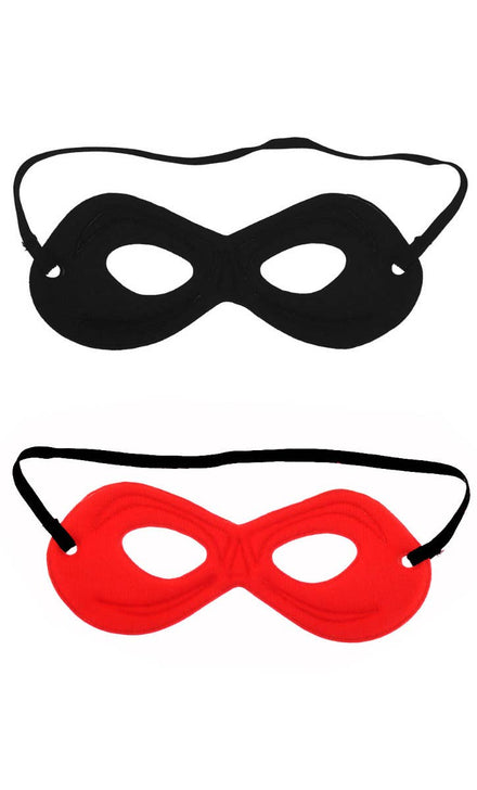 Black and Red Reversible Kids Superhero Costume Mask Image