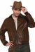 Brown Faux Suede Leather Look Maverick James Dead Mens Forum Novelties Costume Jacket - Main Image