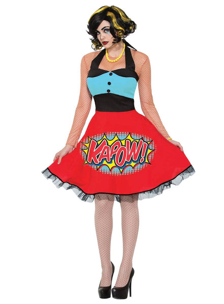 Womens 50s Pop Art Comic Costume Main Image