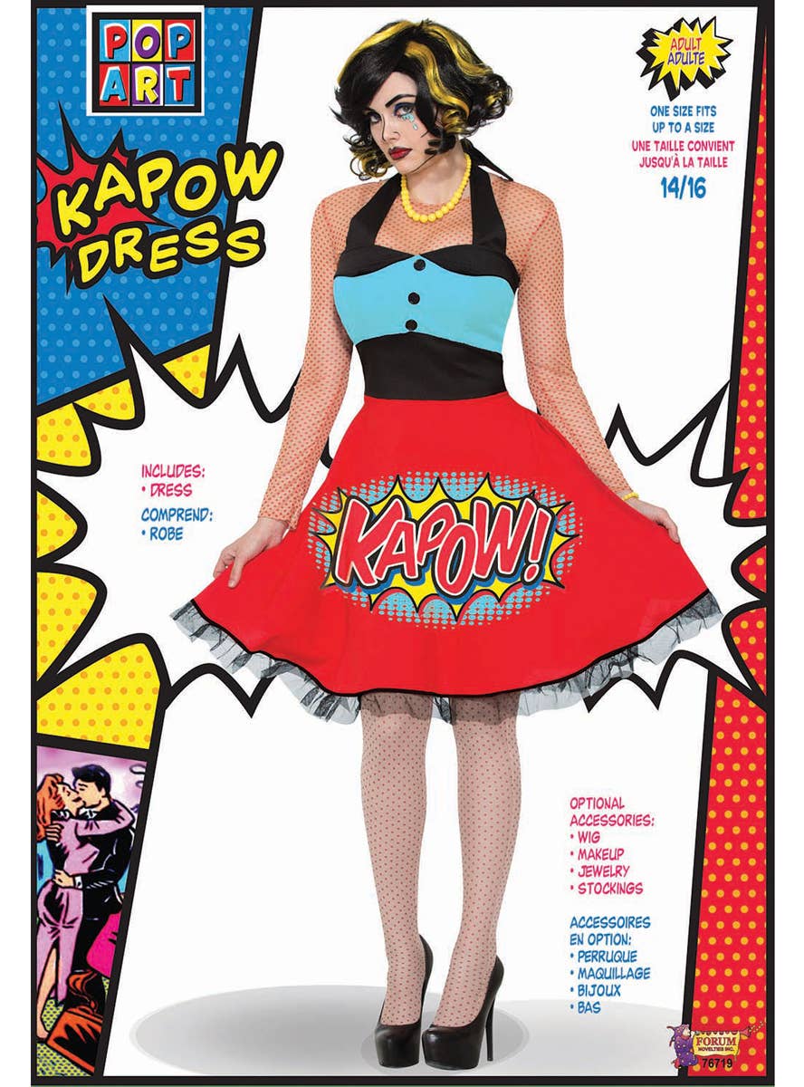 Womens 50s Pop Art Comic Costume Packaging Image