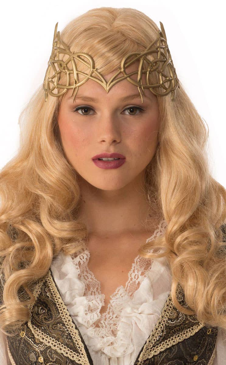 Medieval Latex Light Gold Costume Crown