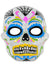 Transparent Sugar Skull Mask with Blue, Yellow and Pink Paint