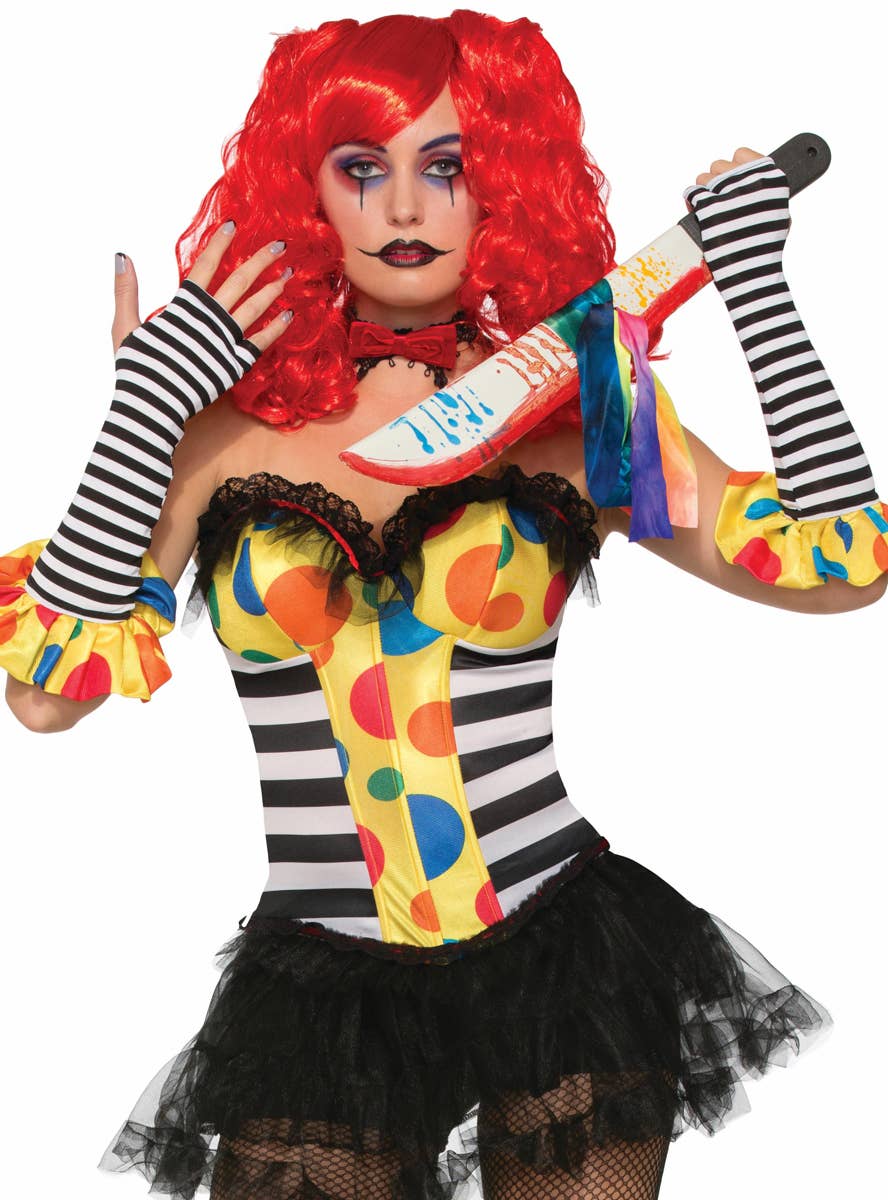 Women's Evil Clown halloween Corset Close Image