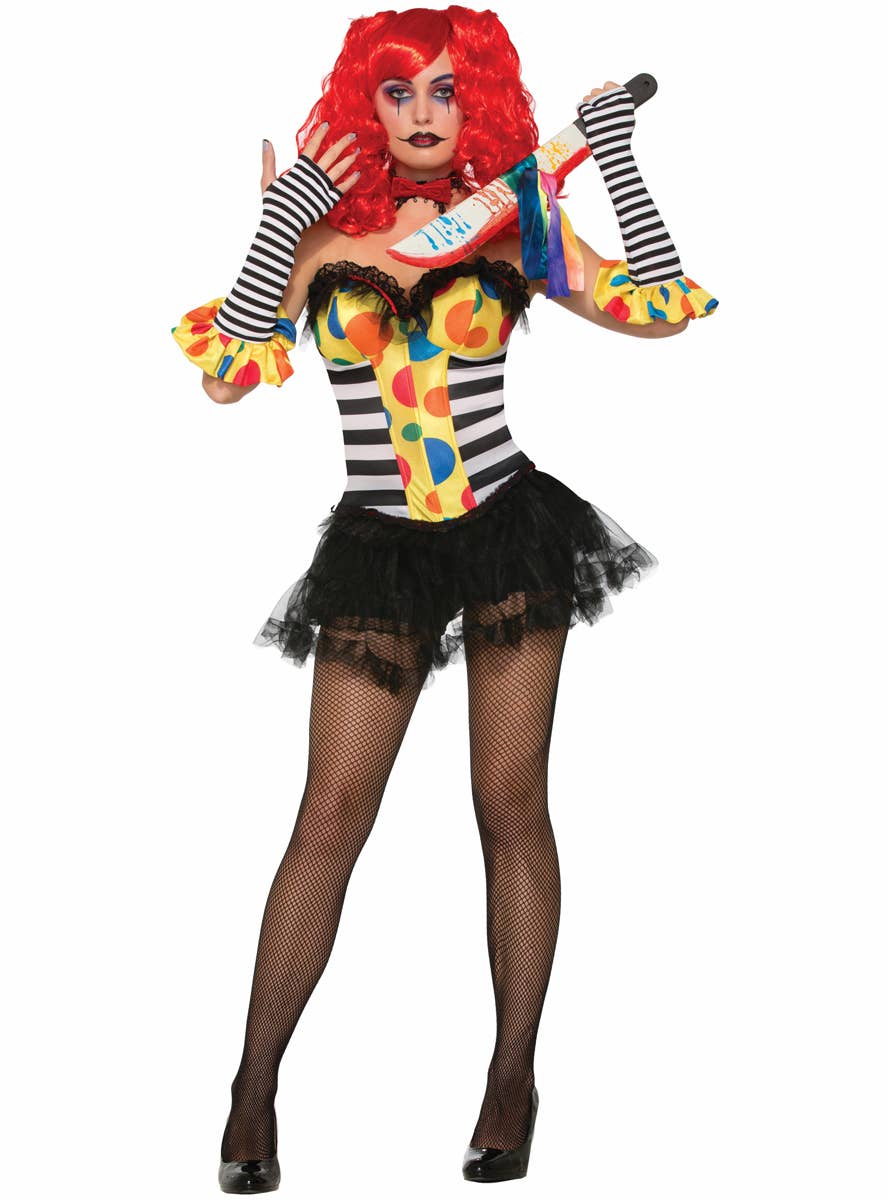 Women's Evil Clown halloween Corset Main Image