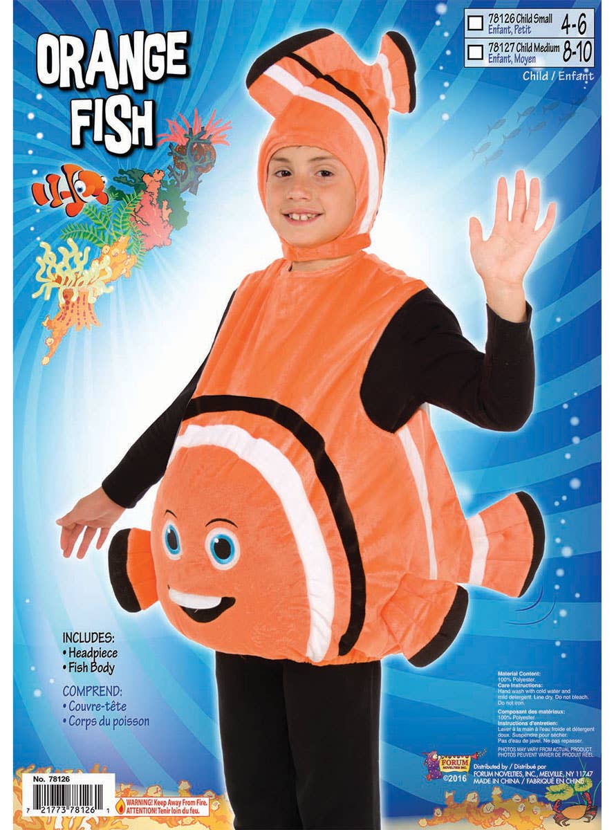 Kids Orange Nemo Costume Packaging Image