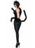 Women's Black Velvet Costume Leggings with Cat Tail