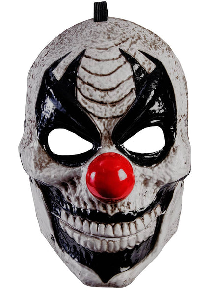 Red and Black Evil Clown Halloween Mask with Moving Jaw
