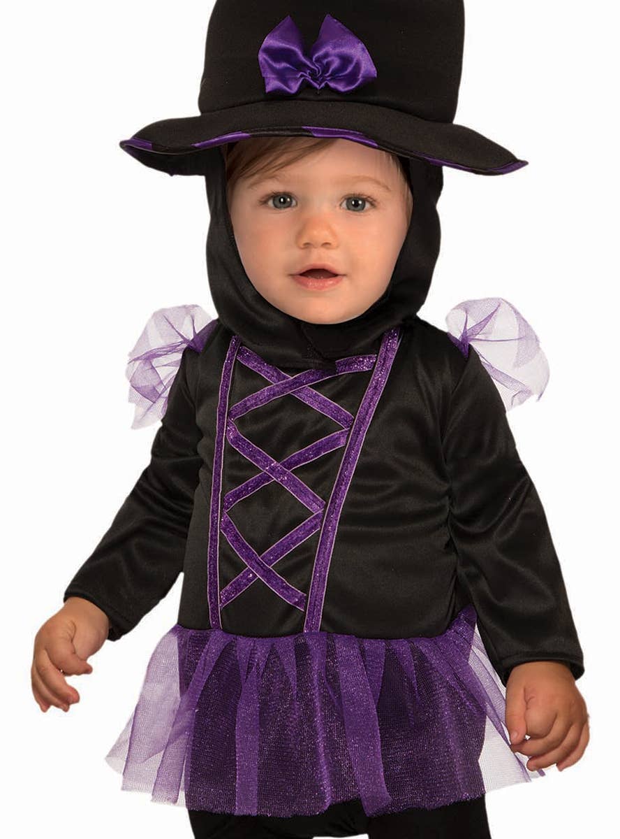 Black and Purple Inface Witch Halloween Costume - Second Image