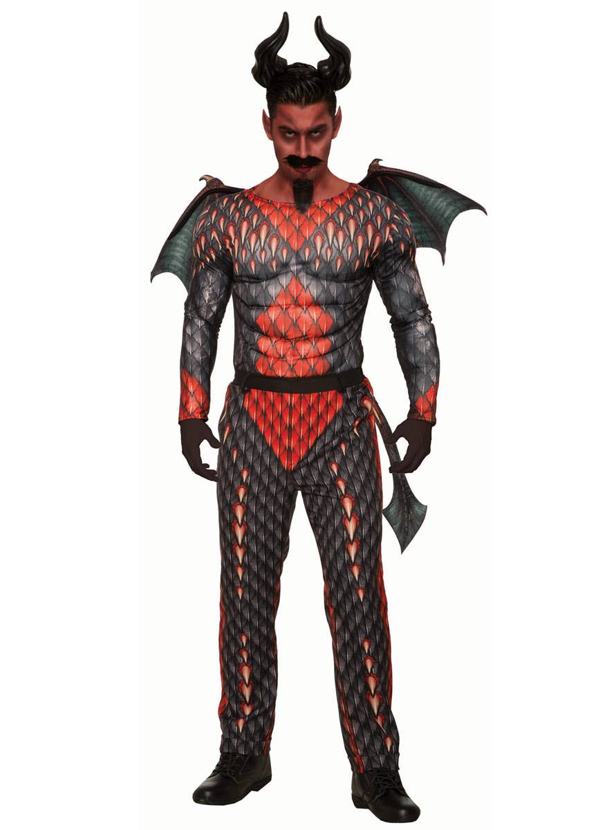 Men's Demon Scale Print Costume Pants - Close Image