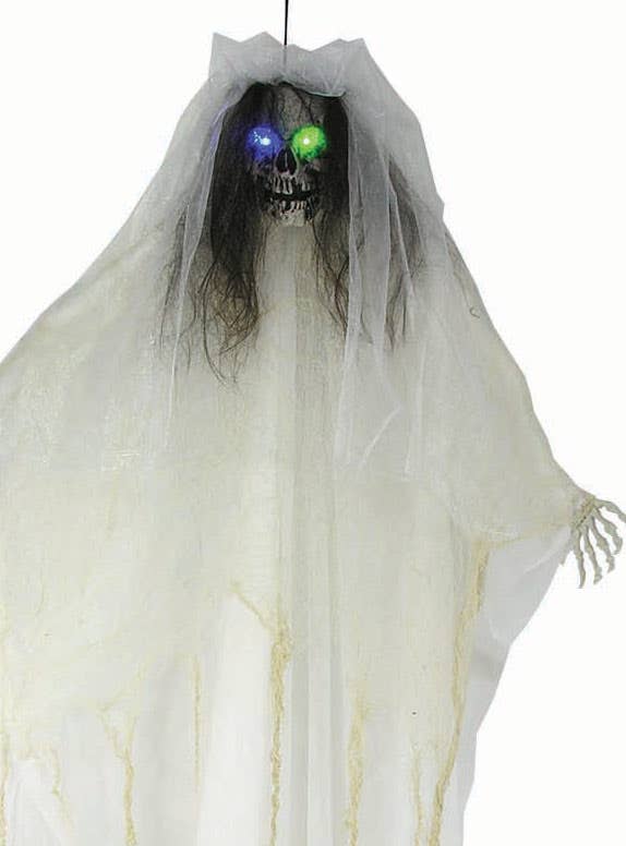 Skeleton Bride Hanging Prop with Light Up Eyes - Close Image 