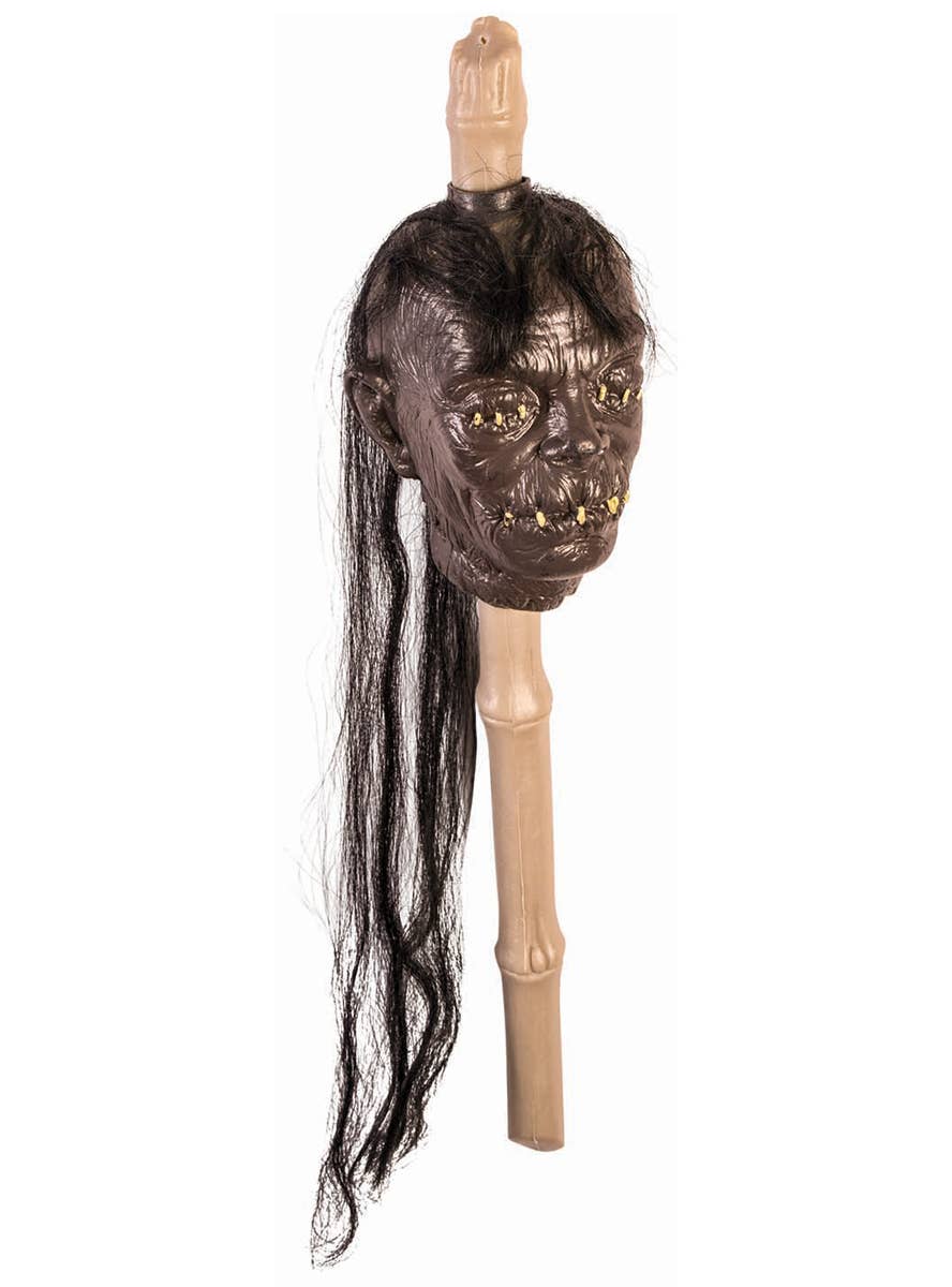 Plastic Shrunken Head on Stick Halloween Prop