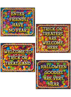 4 Piece Child Friendly Trick or Treat Halloween Decoration