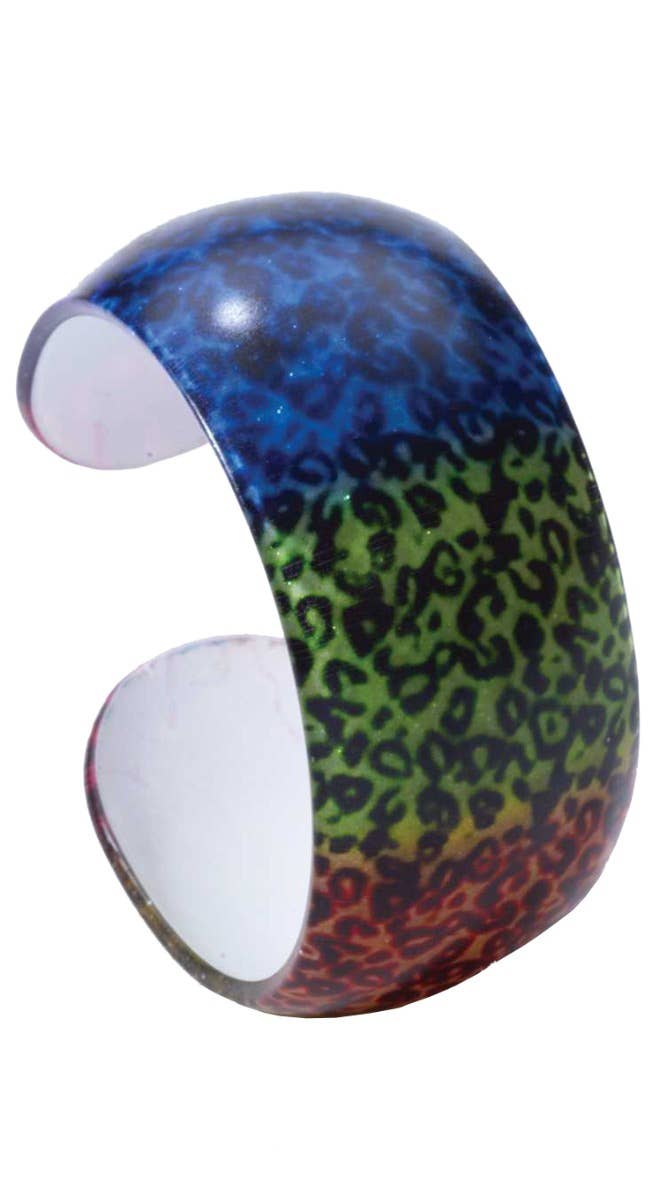 1980's Rainbow Leopard Print Bangle 80s Costume Accessory - Main Image