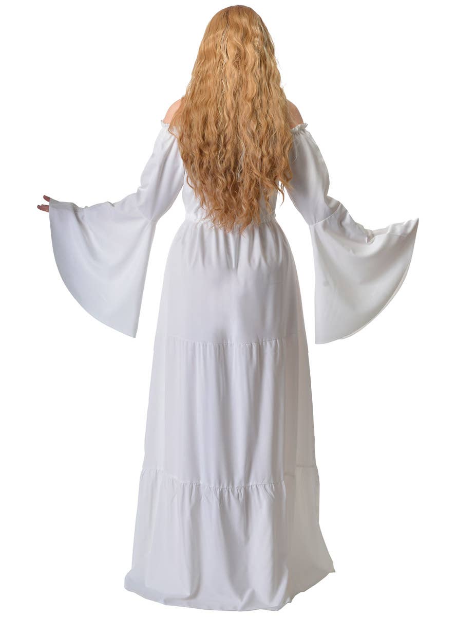 Image of Medieval Women's White 2 Piece Costume Dress - Alternate Wear Back View