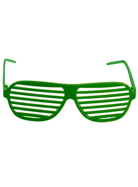 1980s Forest Green Shutter Shade Costume Glasses - Main Image