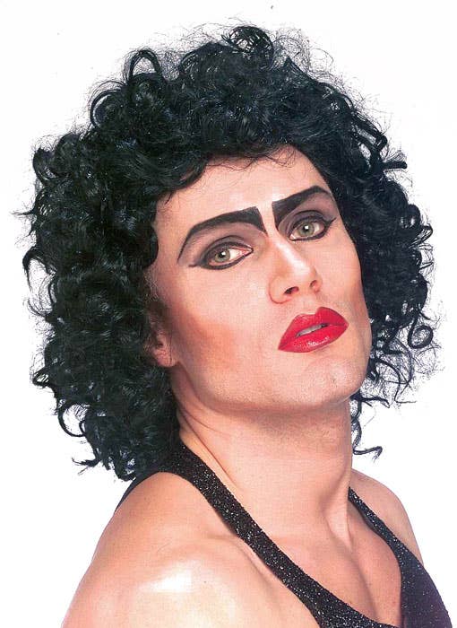 Men's Officially Licensed Dr Frank N Furter Rocky Horror Picture Show Black Costume Wig 