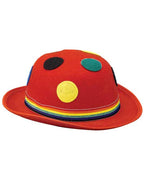 Colourful Spotty Red Clown Costume Hat