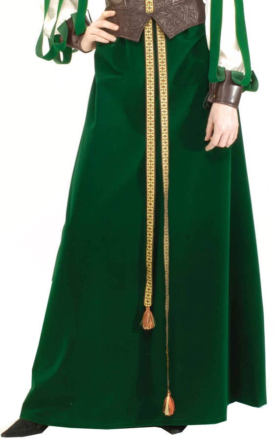 Womens Maid Marion Renaissance Green Costume Dress - Bottom Image