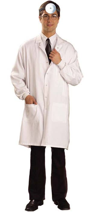 Men's Long White Medical Lab Coat Doctor Costume Main Image