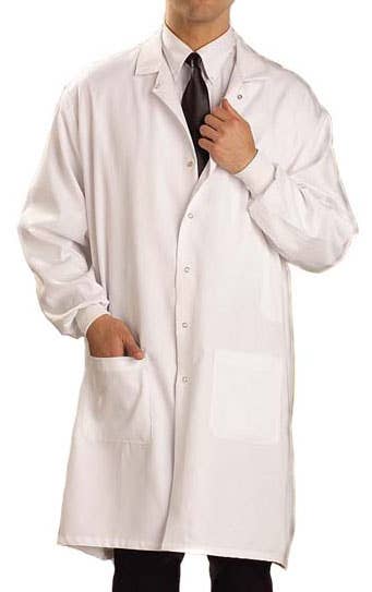 Men's Long White Medical Lab Coat Doctor Costume Close Image