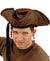 Brown Faux Leather Pirate Tricorn Costume Hat
