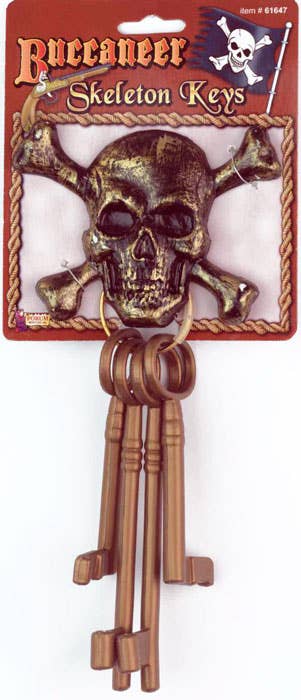 Novelty Pirate Skeleton Keys Costume Accessory Main View
