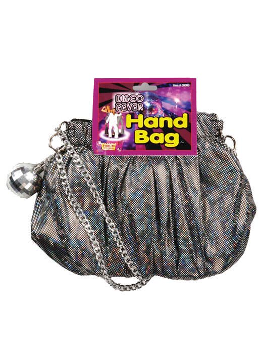 Novelty Silver Disco Costume Handbag with Magnetic Closure
