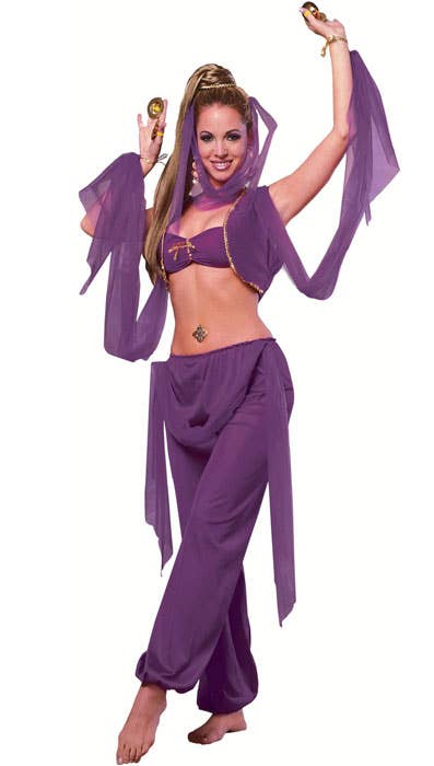 Womens Purple Desert Prince Sexy Fancy Dress Costume - Main Image