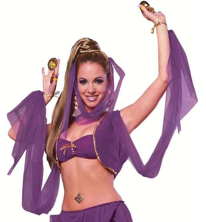 Womens Purple Desert Prince Sexy Fancy Dress Costume - Head Image