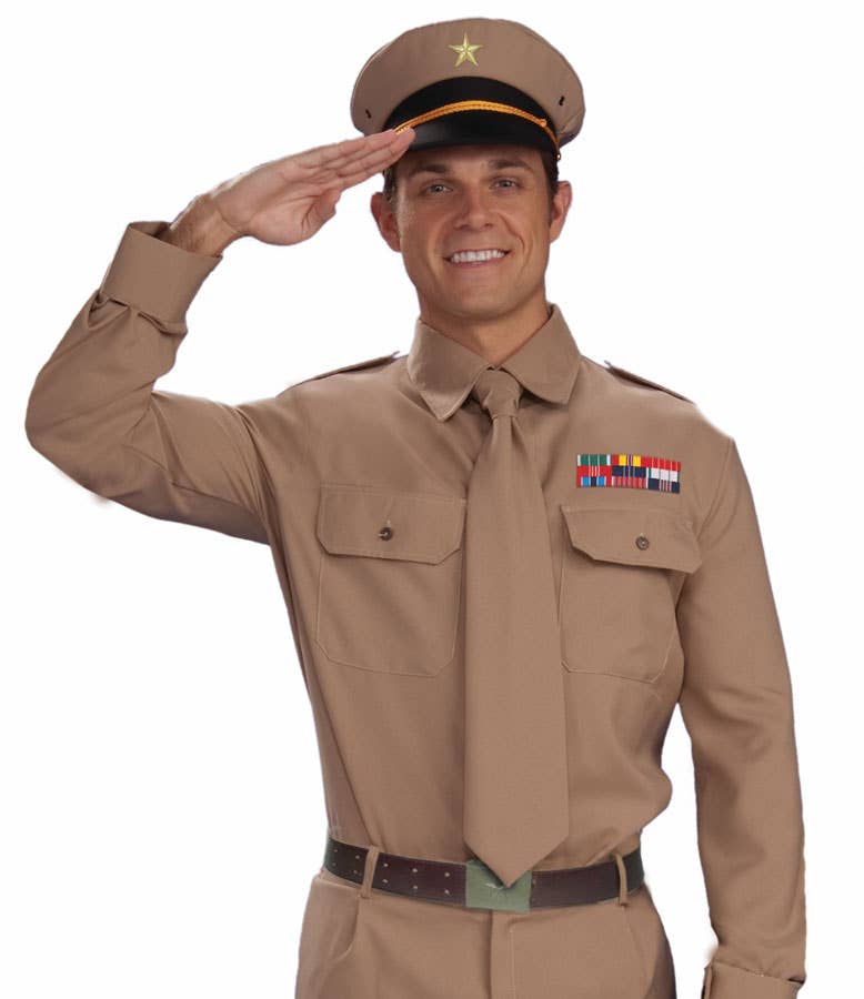 Tan WWII Army General Men's 1940's Costume - Close Image