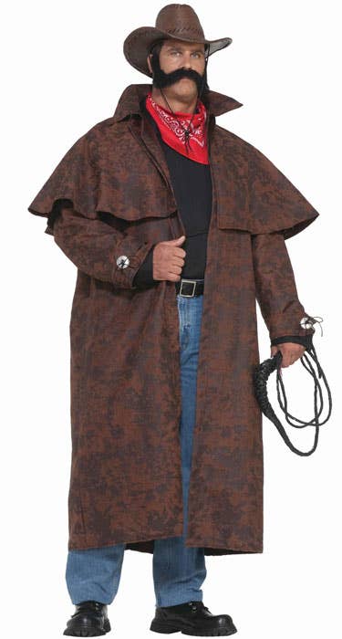 Mottled Brown Big Tex Wild West Costume Jacket for Plus Size Men - Main Image