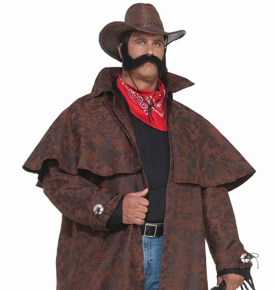 Mottled Brown Big Tex Wild West Costume Jacket for Plus Size Men - Alternative Image