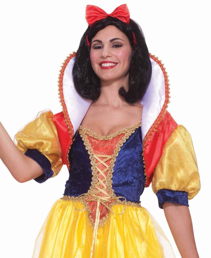 Womens Deluxe Snow White Long Disney Dress Costume - Close Image