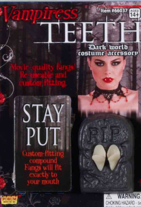 Reusable Custom Fit Vampiress Costume Fangs